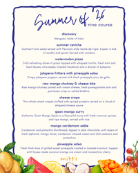 Summer of '26 - A Tasting Menu