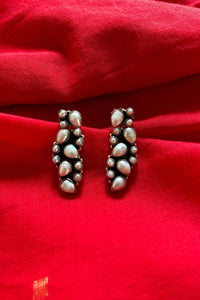 Silver finish white pearl Earrings