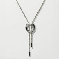 Squircle bolo necklace worn sterling silver Dori artisan India jewellery