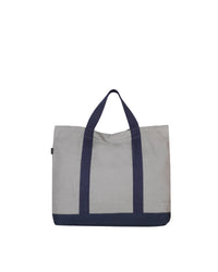 Grey Canvas Crossbody Tote Bag