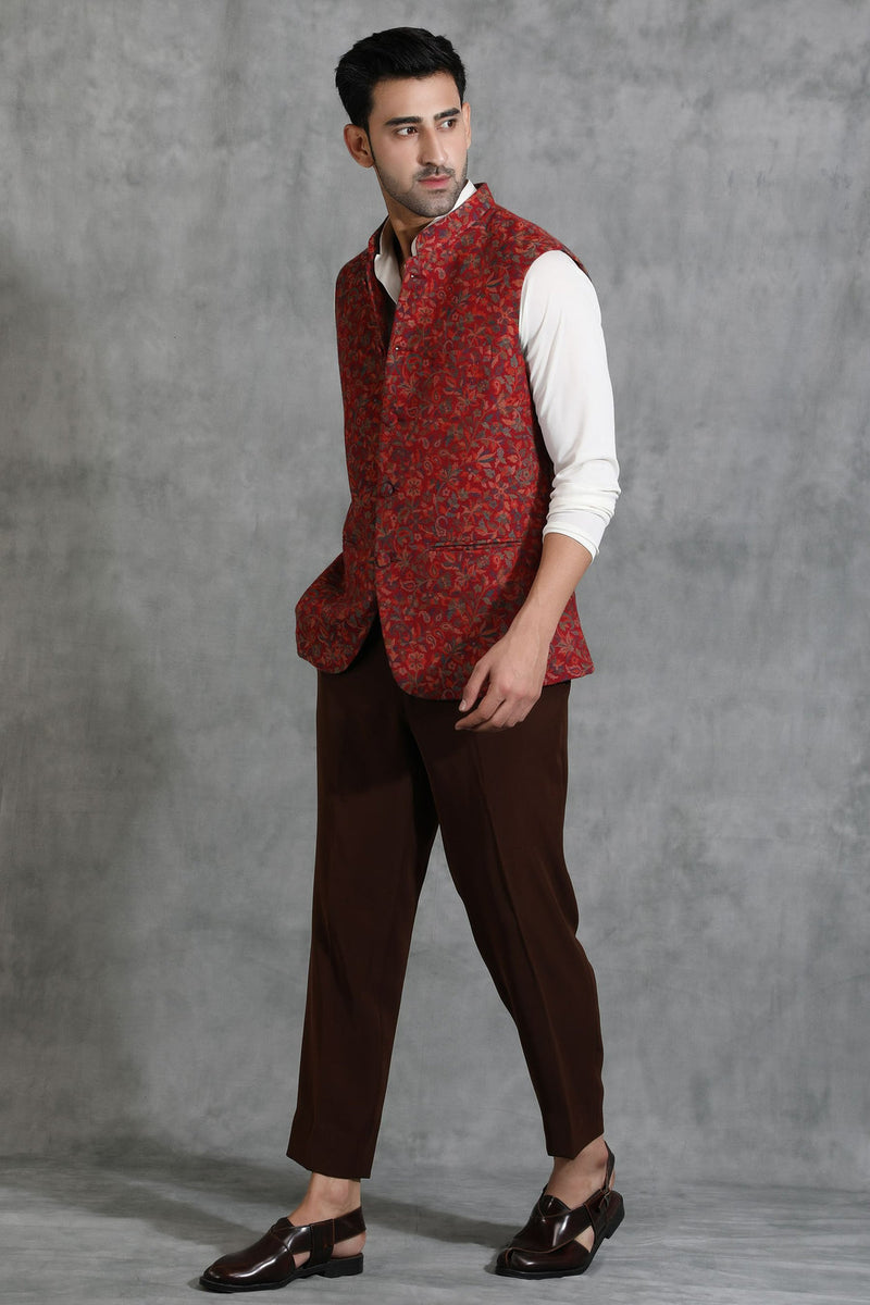 Pashmina Vintage Kani Waist Coat With Paisley Design