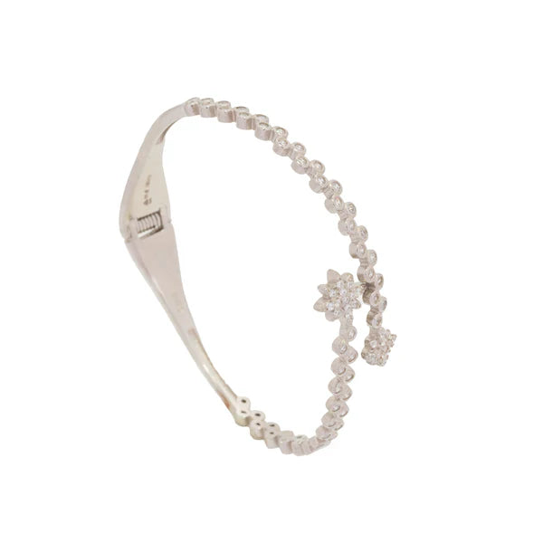 Starline Fold Bracelet — artisan silver star-line fold cuff side angle, handcrafted ethical jewelry India