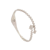 Starline Fold Bracelet — artisan silver star-line fold cuff side angle, handcrafted ethical jewelry India