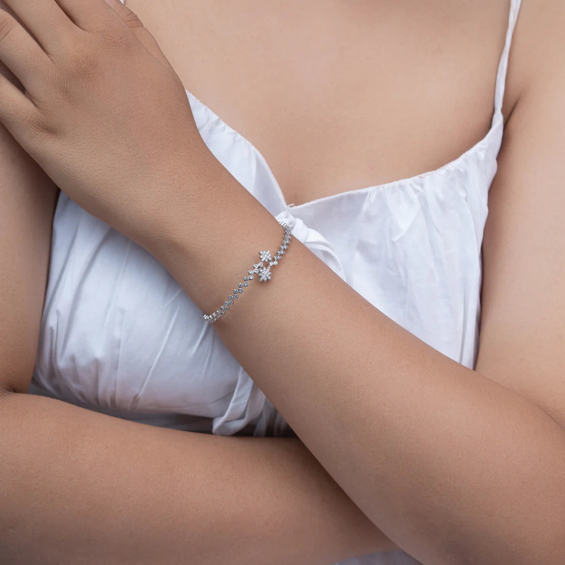 Starline Fold Bracelet — handcrafted sterling silver fold bracelet with star-inspired design, artisan ethical jewelry