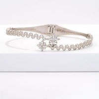 Starline Fold Bracelet — recycled silver folded bangle top view, artisan sustainable jewelry Mitti Lifestyle