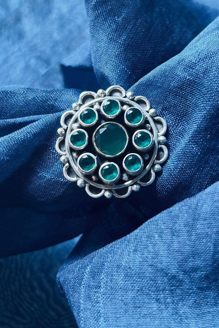 Emerald Silver Ring