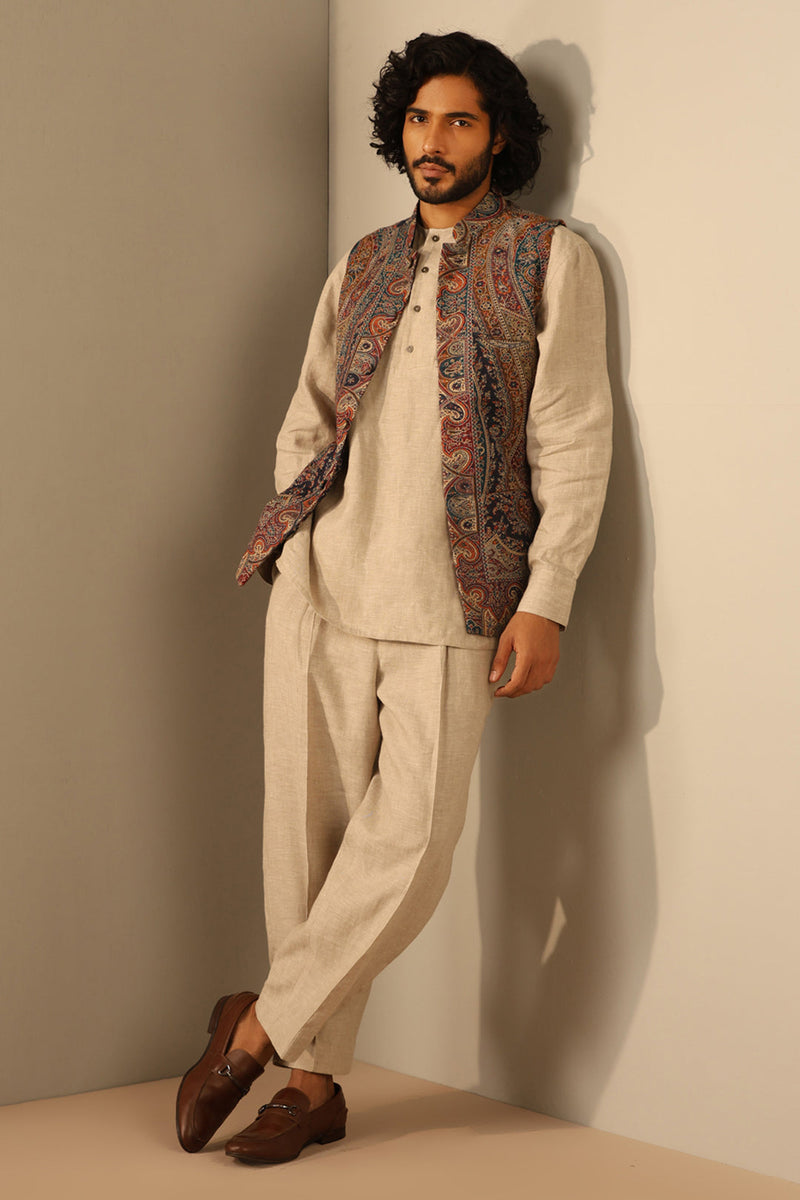 Arjun Fine Wool Silk Waist Coat