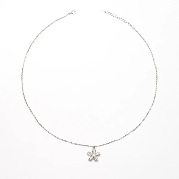 Luxe Bloom Necklace — close-up of handcrafted silver bloom pendant necklace, ethical artisan jewelry India