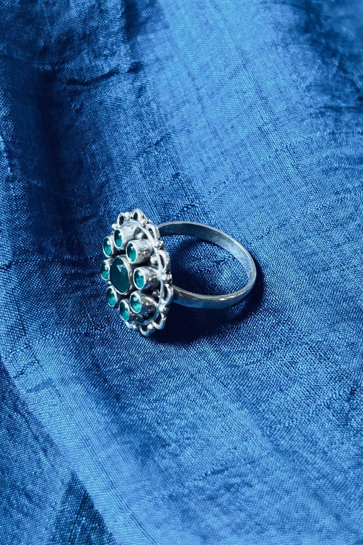 Emerald Silver Ring