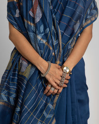 Exclusive Kantha Embroidered Pure Muga Silk Saree