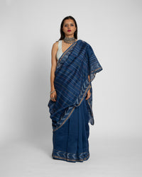 Exclusive Kantha Embroidered Pure Muga Silk Saree