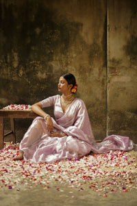 Blush Blush I Blush Pink Handloom Tissue Saree
