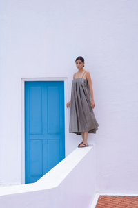 Box Pleated Midi Dress
