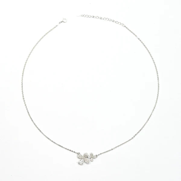 Bloom Duo Necklace — close-up of two bloom pendant necklace in sterling silver, ethical artisan jewelry