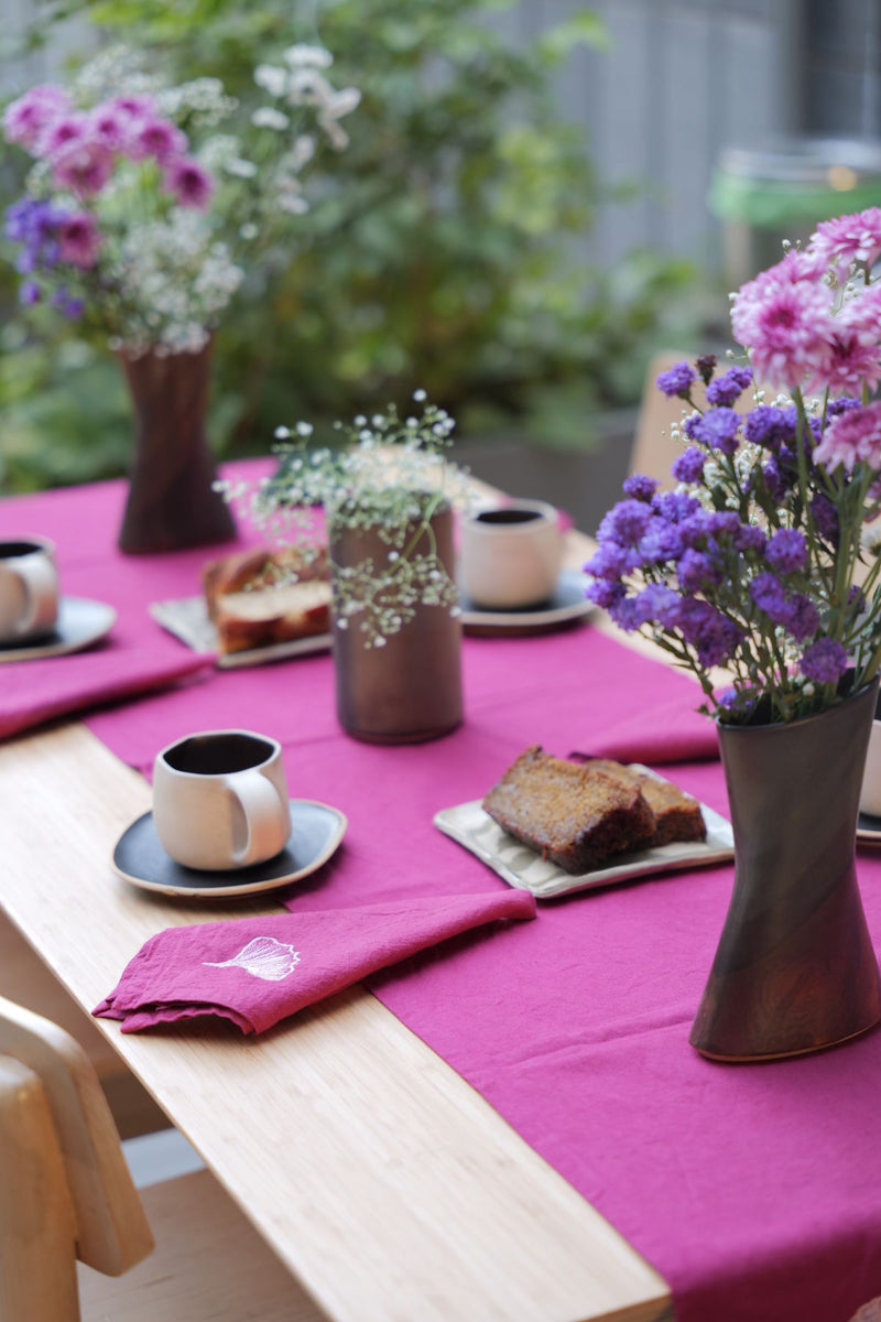 Pink Hand Embroidered Table Runner