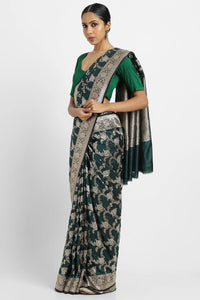 Emerald Green Banarasi Silk Brinda Saree