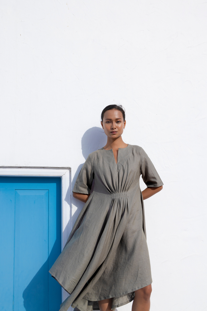 Grey Flower Dress