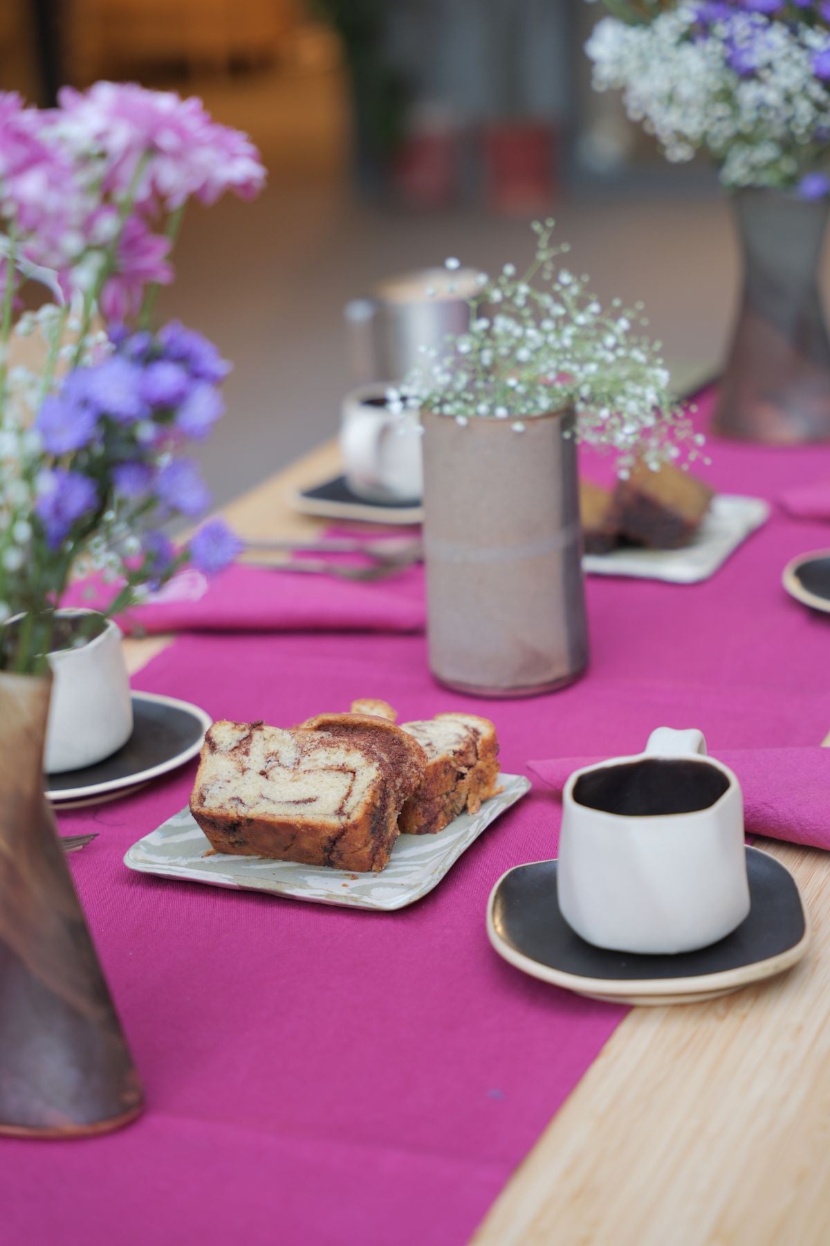 Pink Hand Embroidered Table Runner