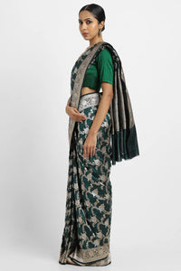 Emerald Green Banarasi Silk Brinda Saree
