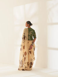 Mahogany Pure Linen Handloom Sari