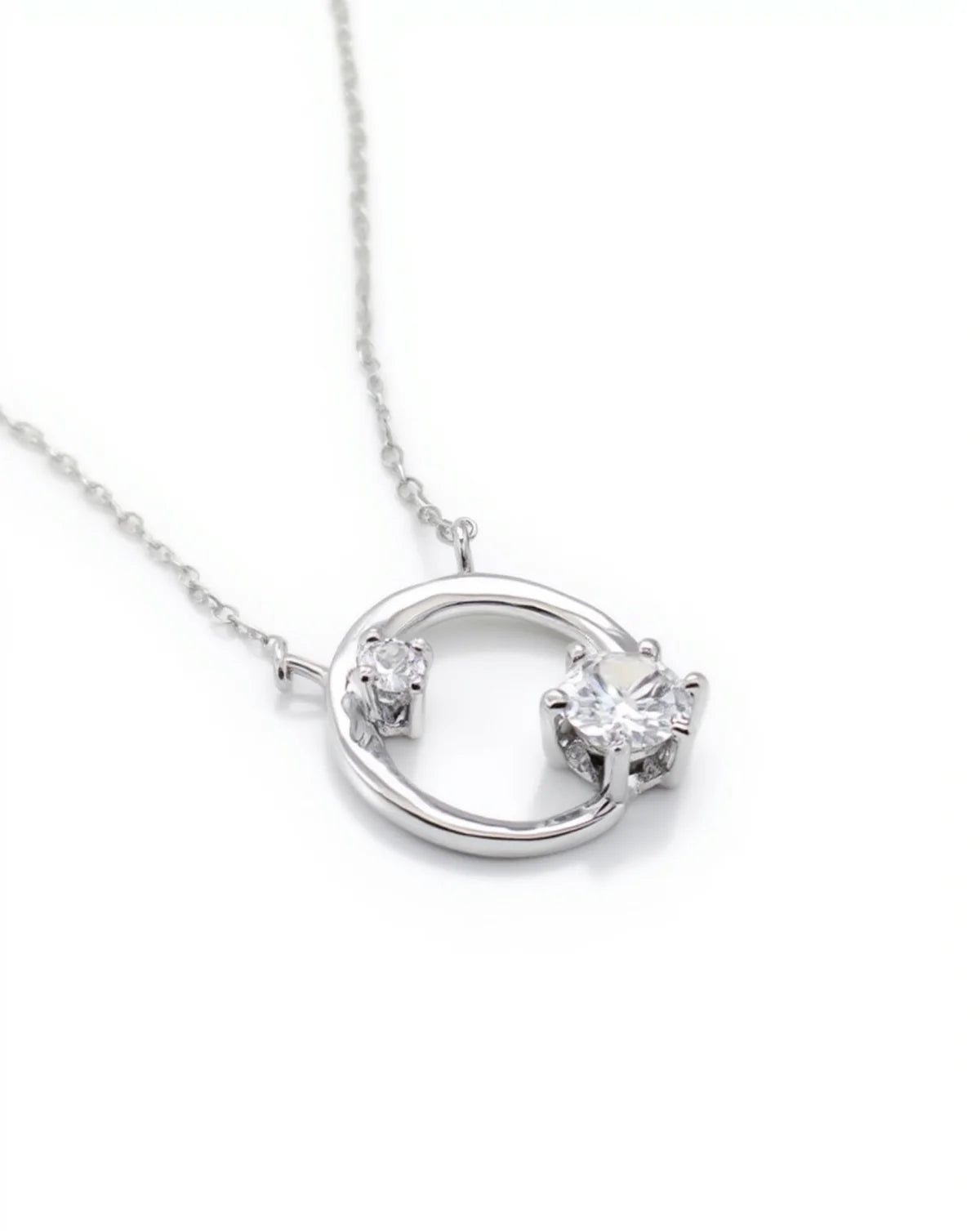 Astra Arc Necklace — artisan sterling silver arc pendant with crystal, sustainable jewelry India Mitti Lifestyle