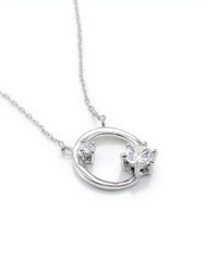 Astra Arc Necklace — artisan sterling silver arc pendant with crystal, sustainable jewelry India Mitti Lifestyle