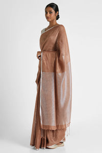 Cinnamon Linen Saree