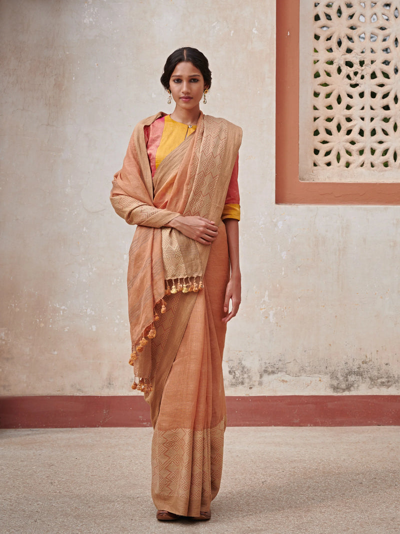 Anu Linen Handloom Sari