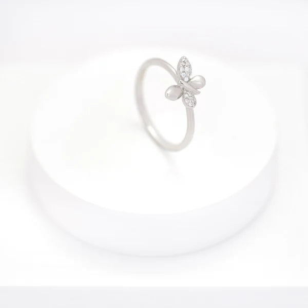 Flutter Ring — close-up of handcrafted silver butterfly-inspired ring detail, ethical artisan jewelry