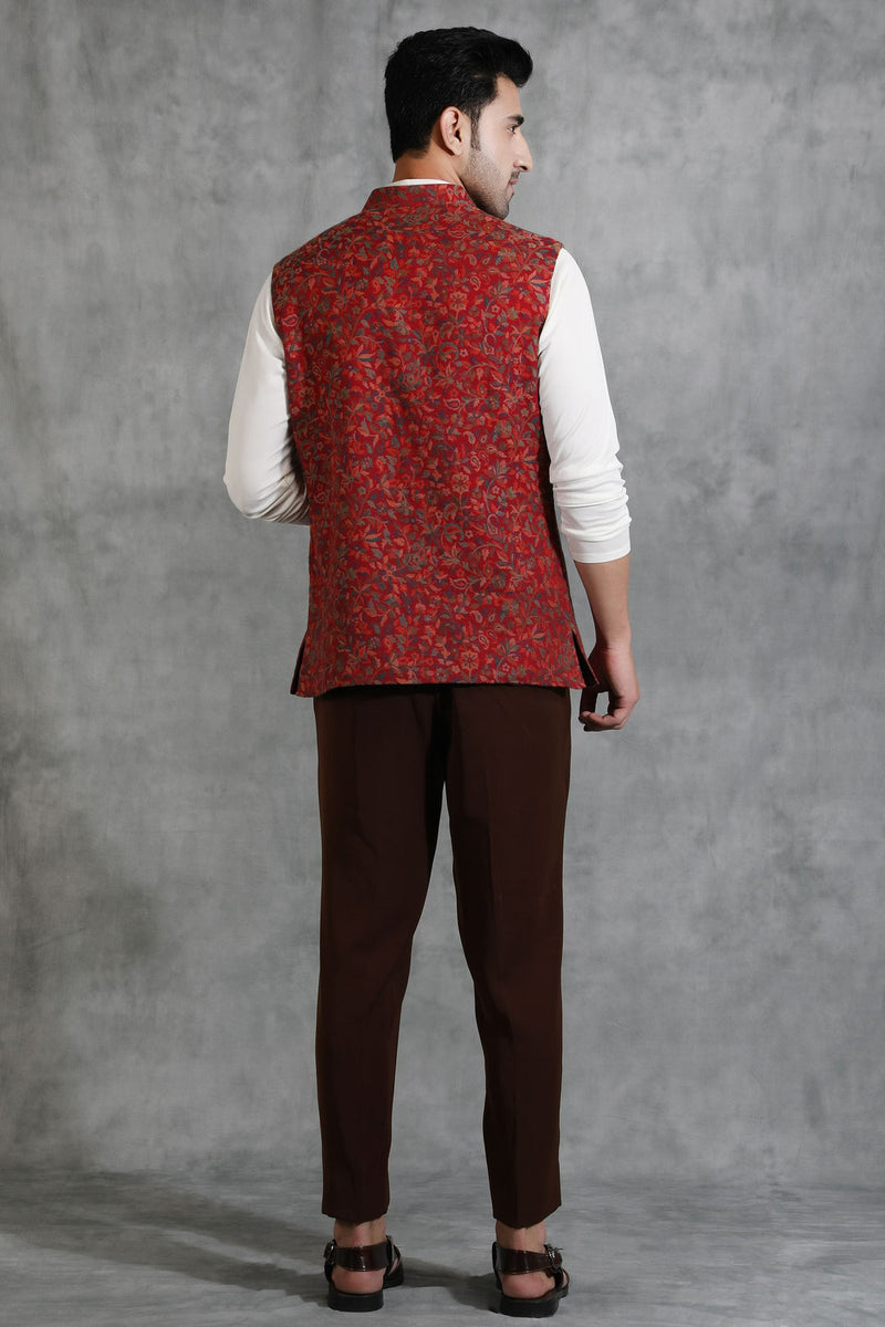 Pashmina Vintage Kani Waist Coat With Paisley Design