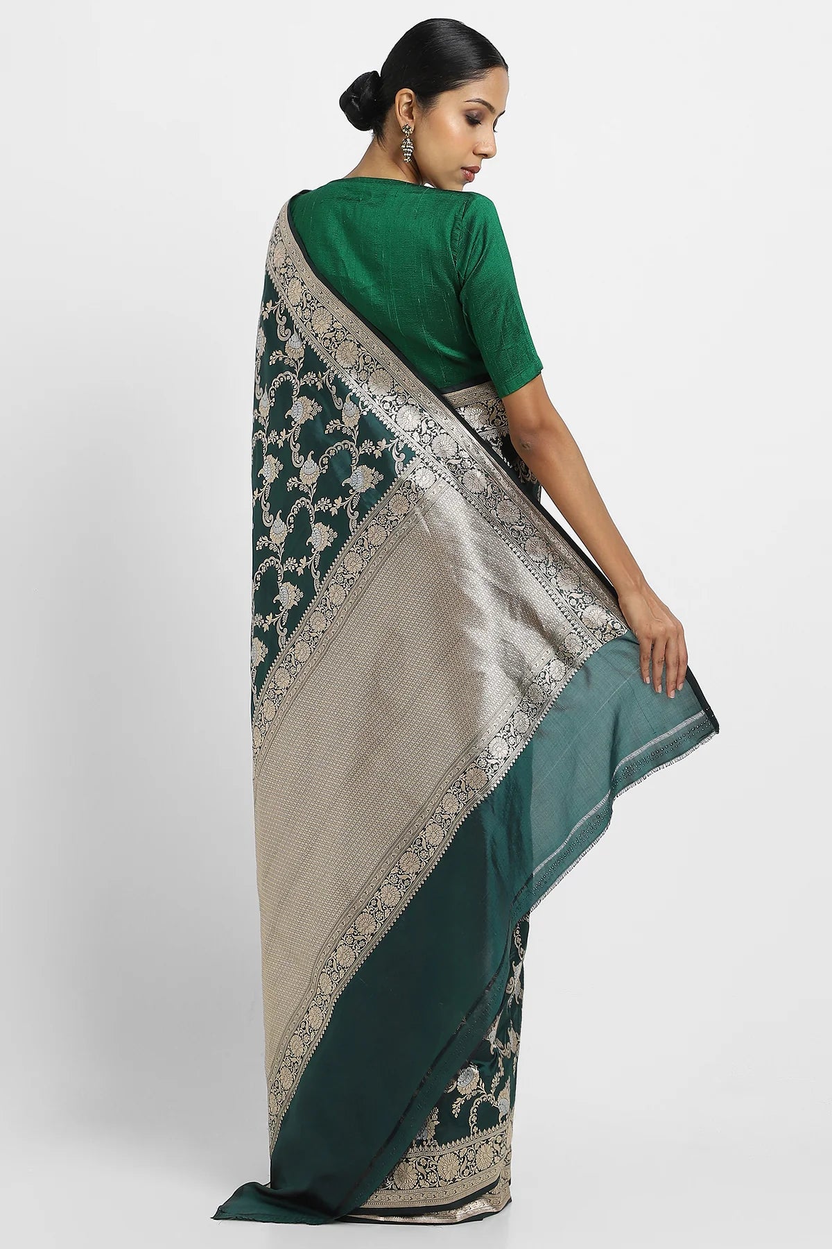 Emerald Green Banarasi Silk Brinda Saree
