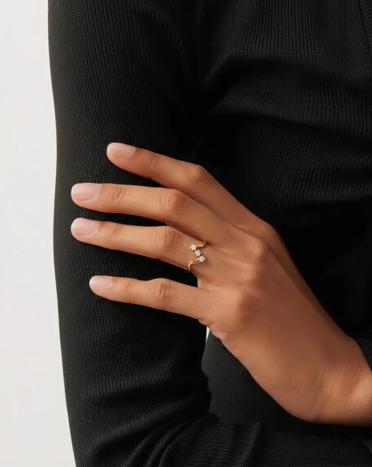 Trinity Wave Ring — handcrafted sterling silver three-wave ring, artisan ethical jewelry Akaar Mitti Lifestyle