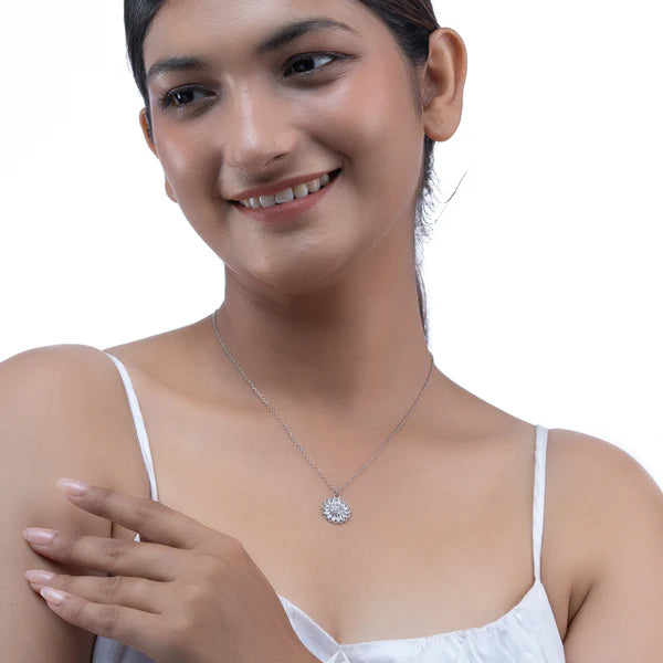 Bold Bloom Necklace — handcrafted sterling silver bold floral statement necklace, artisan ethical jewelry Akaar