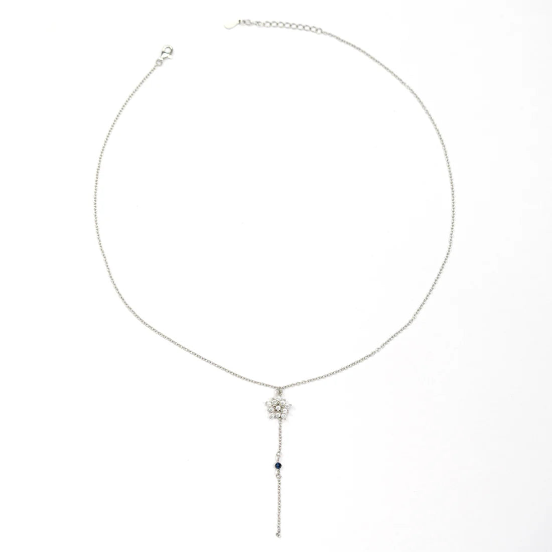 Falling Petals Necklace — artisan recycled sterling silver floral drop necklace, sustainable ethical jewelry