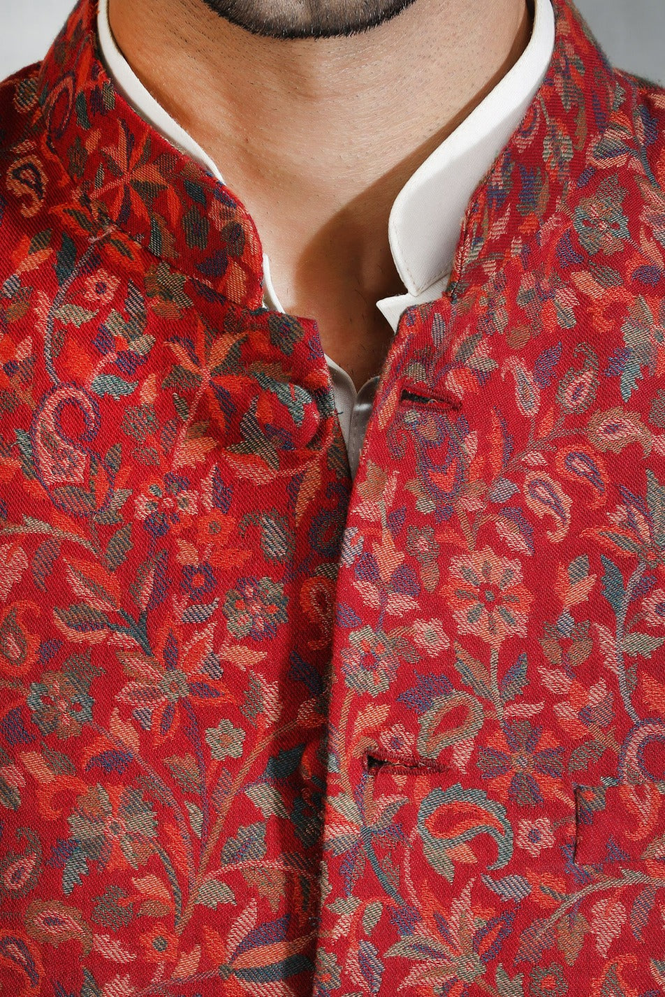 Pashmina Vintage Kani Waist Coat With Paisley Design