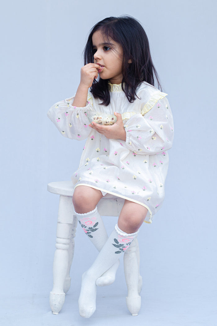Full Sleeves Embroidery Party Dress