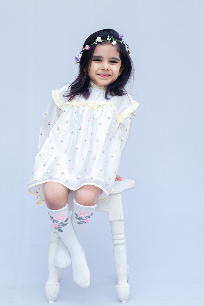Full Sleeves Embroidery Party Dress