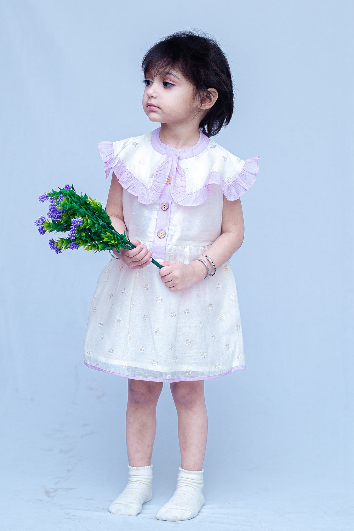 Chanderi Sleeveless Party Dress with Sequins work