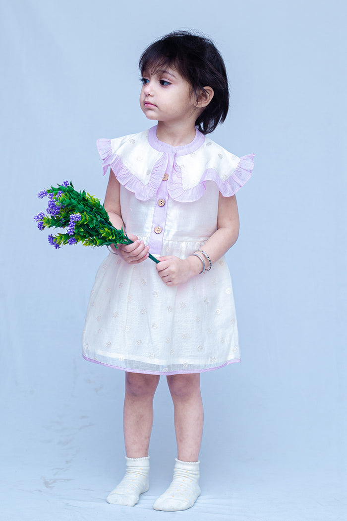 Chanderi Sleeveless Party Dress with Sequins work