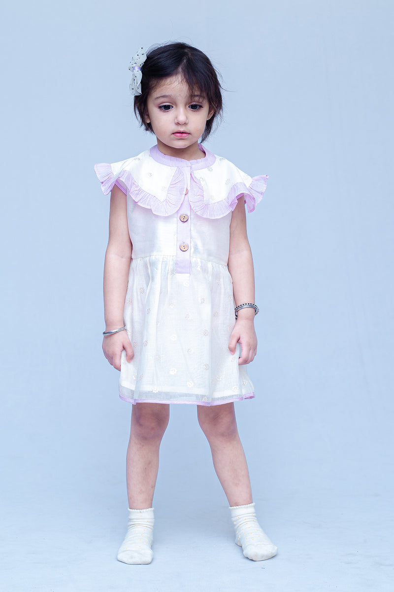 Chanderi Sleeveless Party Dress with Sequins work