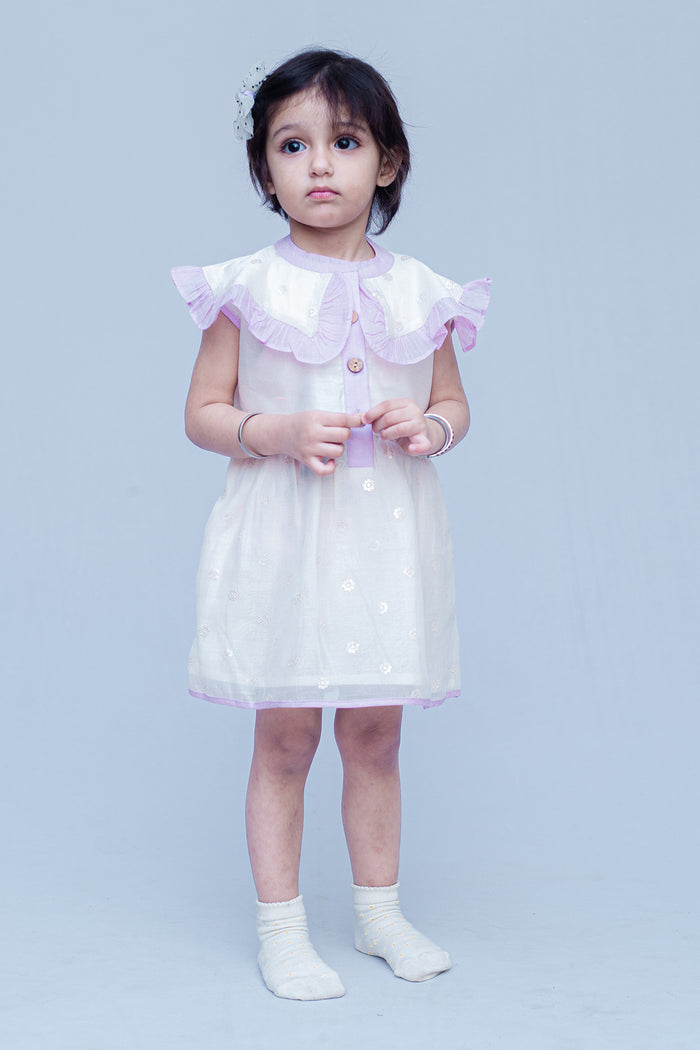 Chanderi Sleeveless Party Dress with Sequins work