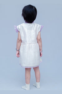 Chanderi Sleeveless Party Dress with Sequins work