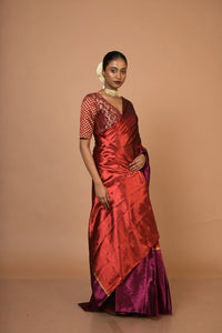 Dual-colour tissue saree