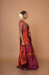 Dual-colour tissue saree