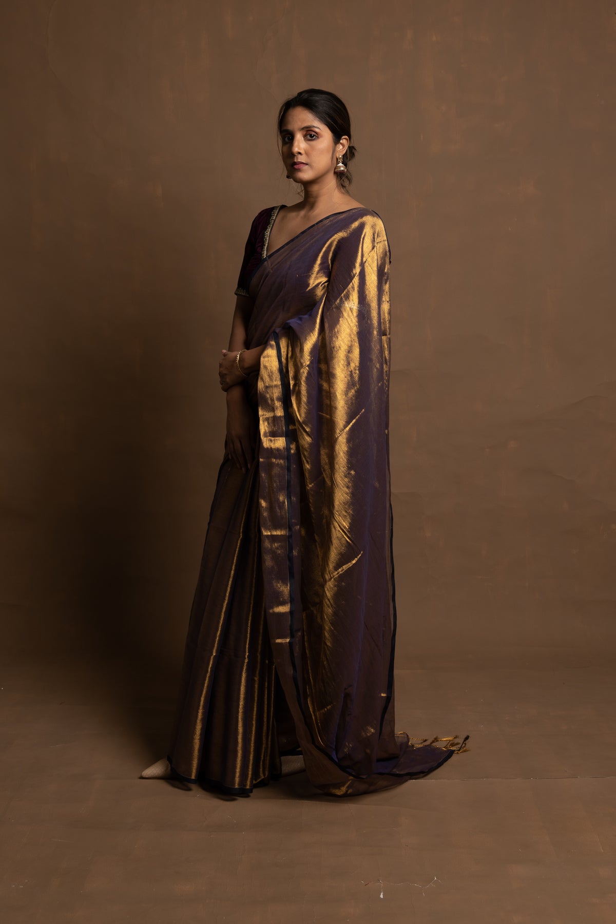 Alpadma I Gold  Handloom Tissue Saree