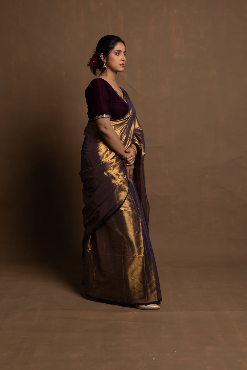 Alpadma I Gold  Handloom Tissue Saree