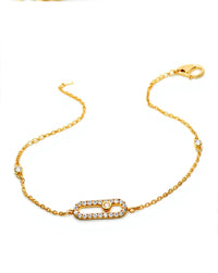 Open Link Chain Bracelet worn on wrist gold handcrafted artisan India jewellery