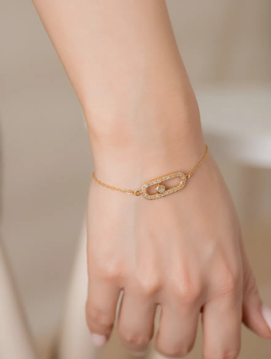 Open Link Chain Bracelet fourth view handcrafted artisan gold jewellery India
