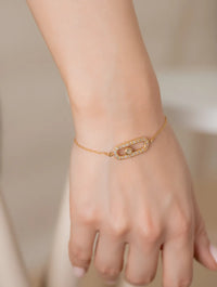 Open Link Chain Bracelet fourth view handcrafted artisan gold jewellery India