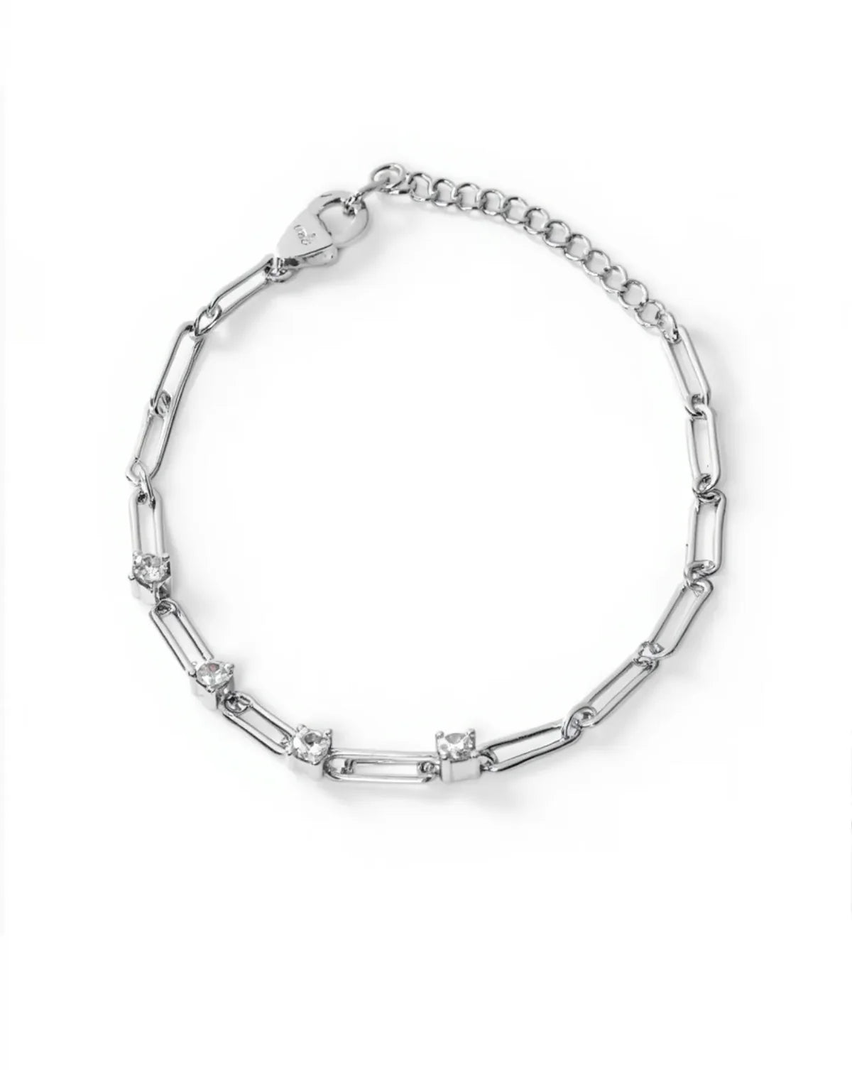 Radiant Link Bracelet — handcrafted sterling silver paperclip chain bracelet detail, ethical artisan jewelry